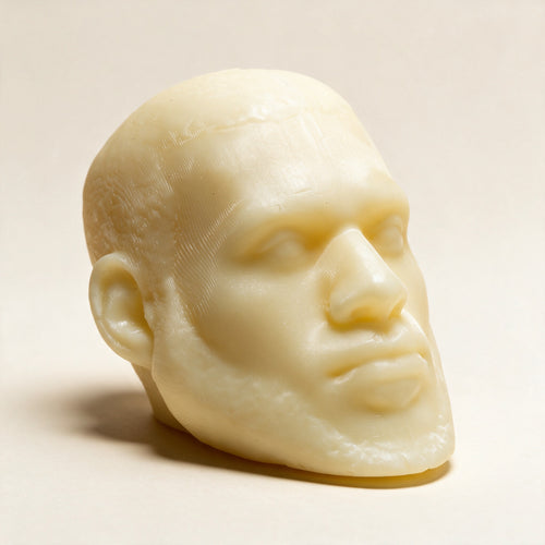 LeSoap Honey sculpted head soap, three-quarter view
